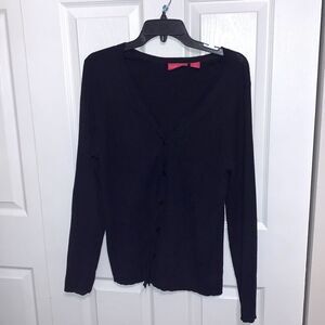 Liz Lange | Women’s Black Silk Maternity Knit Cardigan Sweater Size L
